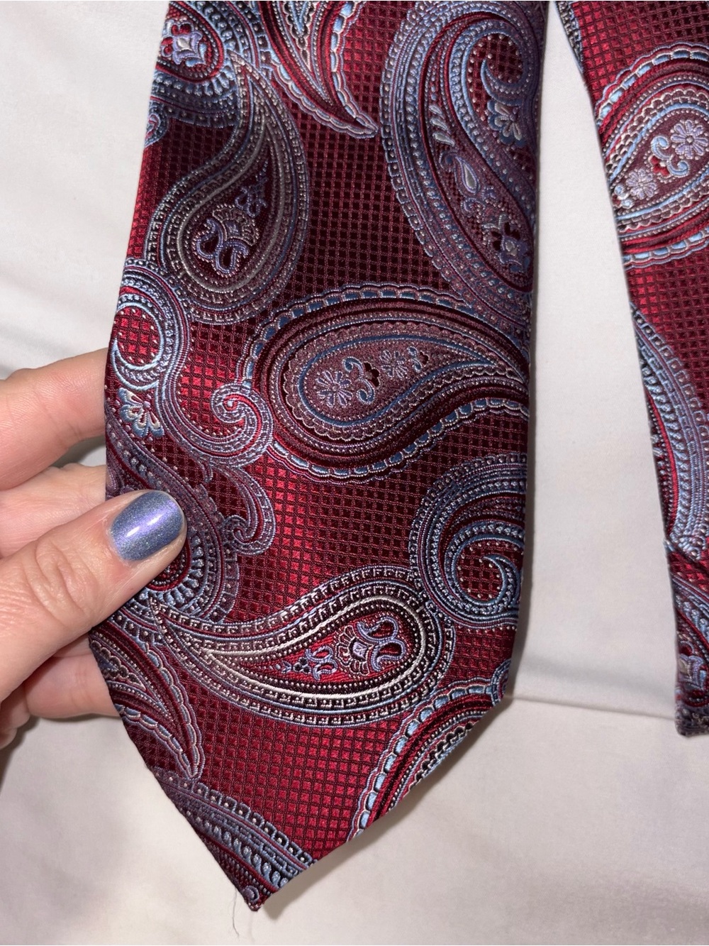ERMENEGILDO ZEGNA Tie Red Paisley Silk Made in Italy